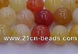CRO1163 15.5 inches 10mm round golden silk jade beads wholesale