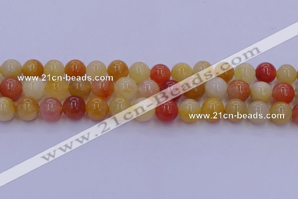 CRO1165 15.5 inches 14mm round golden silk jade beads wholesale