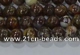 CRO1170 15.5 inches 4mm round fire lace opal gemstone beads