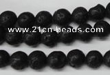 CRO118 15.5 inches 8mm round black lava beads wholesale