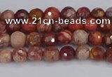 CRO1188 15.5 inches 4mm faceted round red porcelain beads