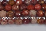 CRO1189 15.5 inches 6mm faceted round red porcelain beads