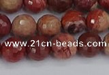 CRO1191 15.5 inches 10mm faceted round red porcelain beads