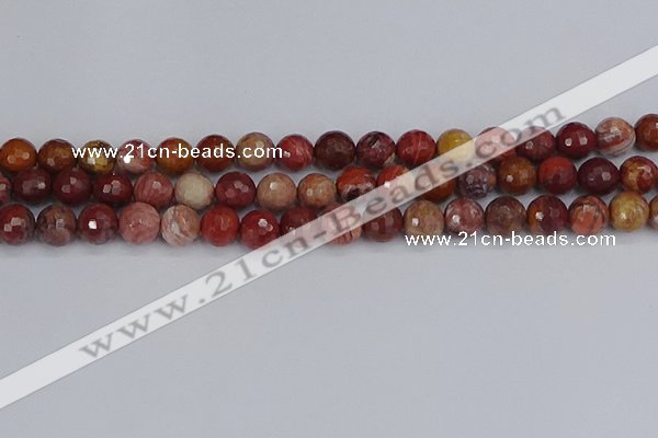 CRO1191 15.5 inches 10mm faceted round red porcelain beads