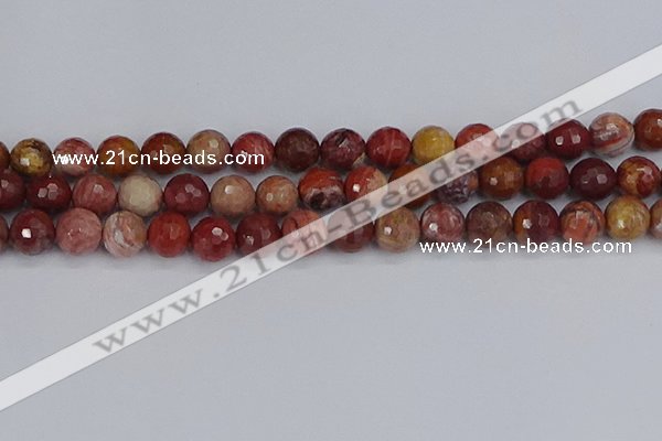 CRO1192 15.5 inches 12mm faceted round red porcelain beads