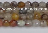 CRO1195 15.5 inches 4mm faceted round mixed lodalite quartz beads