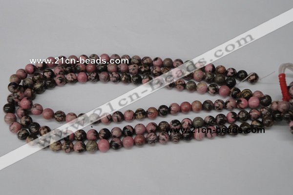 CRO121 15.5 inches 8mm round rhodonite gemstone beads wholesale