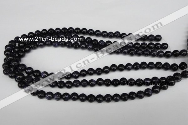 CRO129 15.5 inches 8mm round blue goldstone beads wholesale