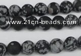 CRO130 15.5 inches 8mm round snowflake obsidian beads wholesale