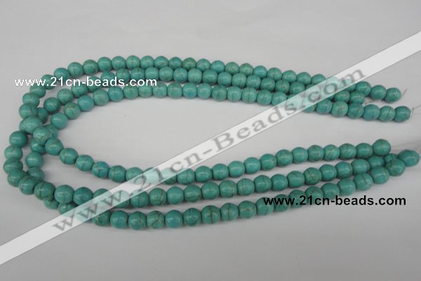 CRO133 15.5 inches 8mm round synthetic turquoise beads wholesale