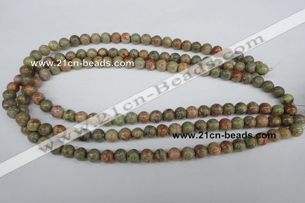 CRO138 15.5 inches 8mm round Chinese unakite beads wholesale