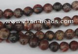 CRO14 15.5 inches 6mm round red leopard skin jasper beads wholesale