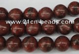 CRO193 15.5 inches 10mm round sesame red jasper beads wholesale