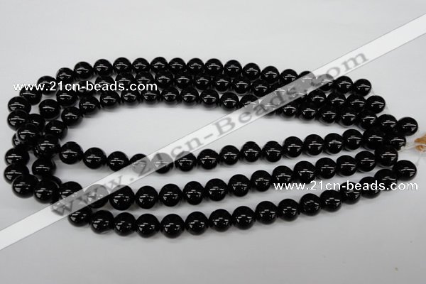 CRO203 15.5 inches 10mm round black agate beads wholesale