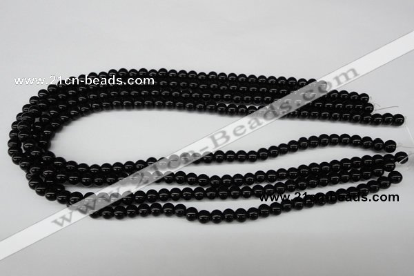 CRO21 15.5 inches 6mm round black agate gemstone beads wholesale