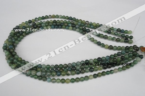 CRO22 15.5 inches 6mm round moss agate gemstone beads wholesale