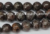 CRO224 15.5 inches 10mm round Chinese snowflake obsidian beads wholesale