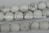 CRO227 15.5 inches 10mm round white howlite turquoise beads wholesale