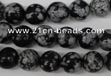 CRO236 15.5 inches 10mm round snowflake obsidian beads wholesale