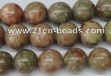 CRO307 15.5 inches 12mm round Chinese unakite beads wholesale