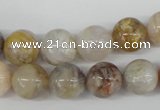 CRO316 15.5 inches 12mm round bamboo leaf agate beads wholesale