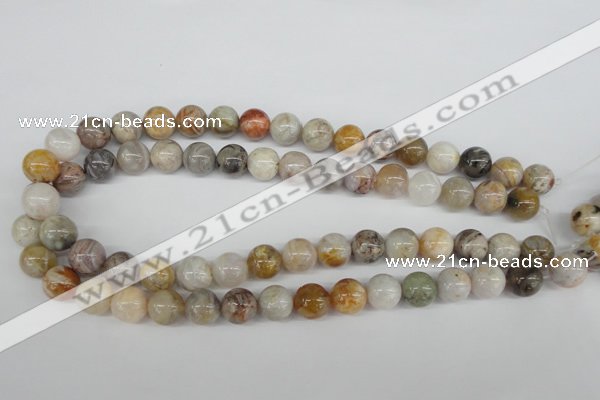 CRO316 15.5 inches 12mm round bamboo leaf agate beads wholesale