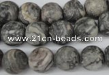 CRO322 15.5 inches 12mm round grey picasso jasper beads wholesale