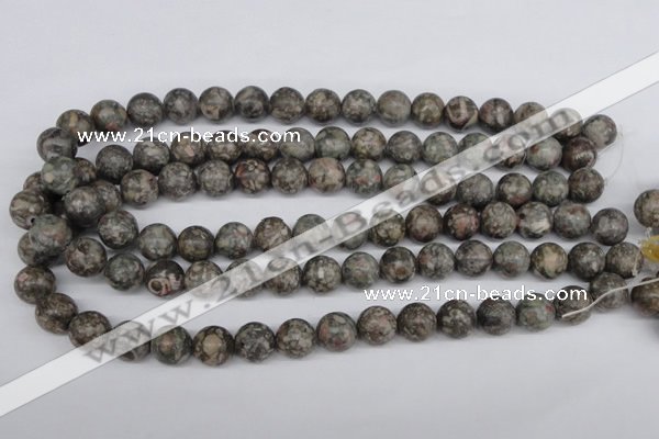 CRO325 15.5 inches 12mm round Chinese leopard skin jasper beads wholesale