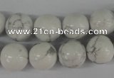 CRO364 15.5 inches 12mm round white howlite turquoise beads wholesale