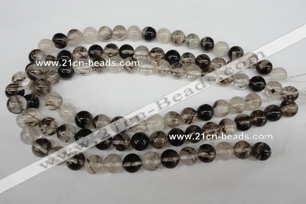 CRO370 15.5 inches 12mm round watermelon black beads wholesale