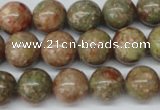 CRO380 15.5 inches 14mm round Chinese unakite beads wholesale