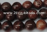 CRO382 15.5 inches 14mm round red picture jasper beads wholesale