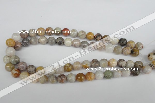 CRO384 15.5 inches 14mm round bamboo leaf agate beads wholesale