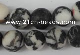 CRO386 15.5 inches 14mm round black & white jasper beads wholesale