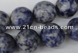 CRO424 15.5 inches 16mm round blue spot gemstone beads wholesale