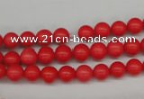 CRO44 15.5 inches 6mm round synthetic coral beads wholesale