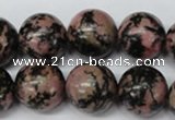 CRO452 15.5 inches 16mm round rhodonite gemstone beads wholesale