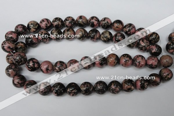 CRO452 15.5 inches 16mm round rhodonite gemstone beads wholesale