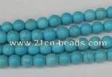 CRO47 15.5 inches 6mm round synthetic turquoise beads wholesale