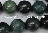 CRO480 15.5 inches 18mm round moss agate beads wholesale