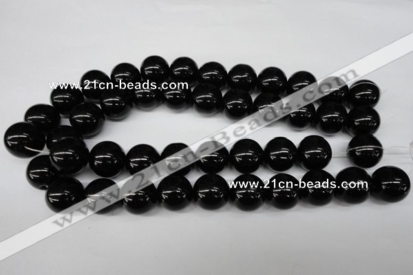 CRO482 15.5 inches 18mm round black agate beads wholesale