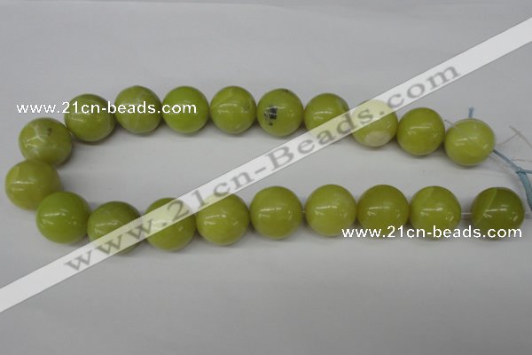 CRO539 15.5 inches 20mm round lemon jade beads wholesale