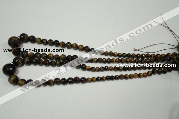 CRO709 15.5 inches 6mm – 16mm faceted round yellow tiger eye beads