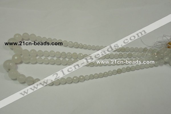 CRO712 15.5 inches 6mm – 14mm faceted round candy jade beads