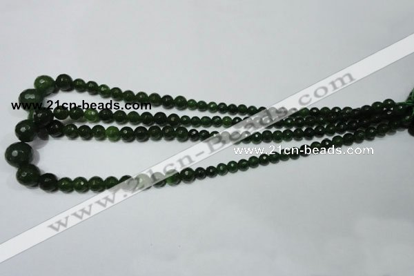 CRO714 15.5 inches 6mm – 14mm faceted round candy jade beads