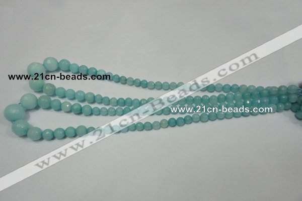 CRO718 15.5 inches 6mm – 14mm faceted round candy jade beads