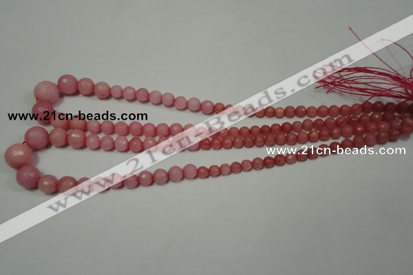 CRO719 15.5 inches 6mm – 14mm faceted round candy jade beads