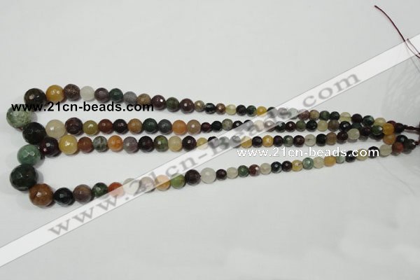 CRO723 15.5 inches 6mm – 14mm faceted round mixed candy jade beads