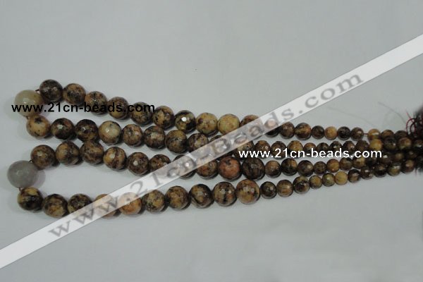 CRO725 15.5 inches 6mm – 14mm faceted round snake dragon jade beads