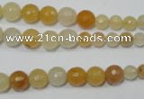 CRO726 15.5 inches 6mm – 14mm faceted round yellow jade beads